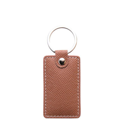 Picture of KEY-RING - PU LEATHER (Rectangular) BROWN