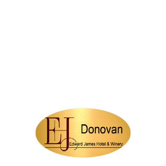 Picture of NAME BADGE (Alum.) GOLD GLOSS- 3.81x7.62 Oval