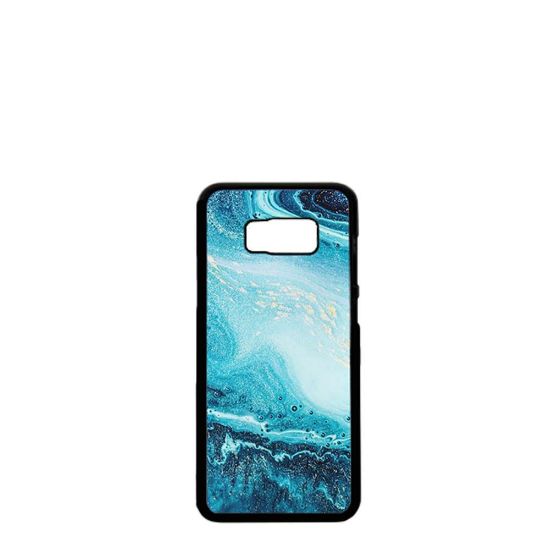 Picture of GALAXY case (S8 plus) TPU BLACK with TEMPERED GLASS