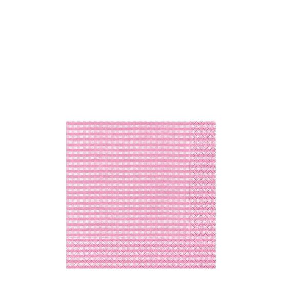 Picture of NAPKIN 25X25 VICHY ROSE -11061
