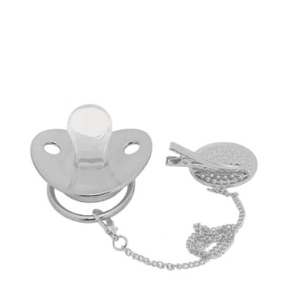 Picture of Baby Pacifier with Chain - Silver