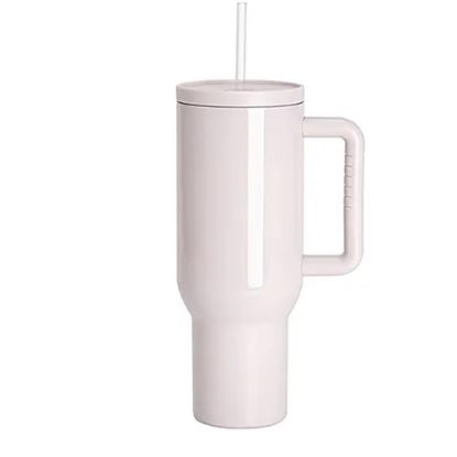 Picture of Travel Tumbler 1200ml (Pink Light) Soft Grip Handle with Lid & Plastic Straw